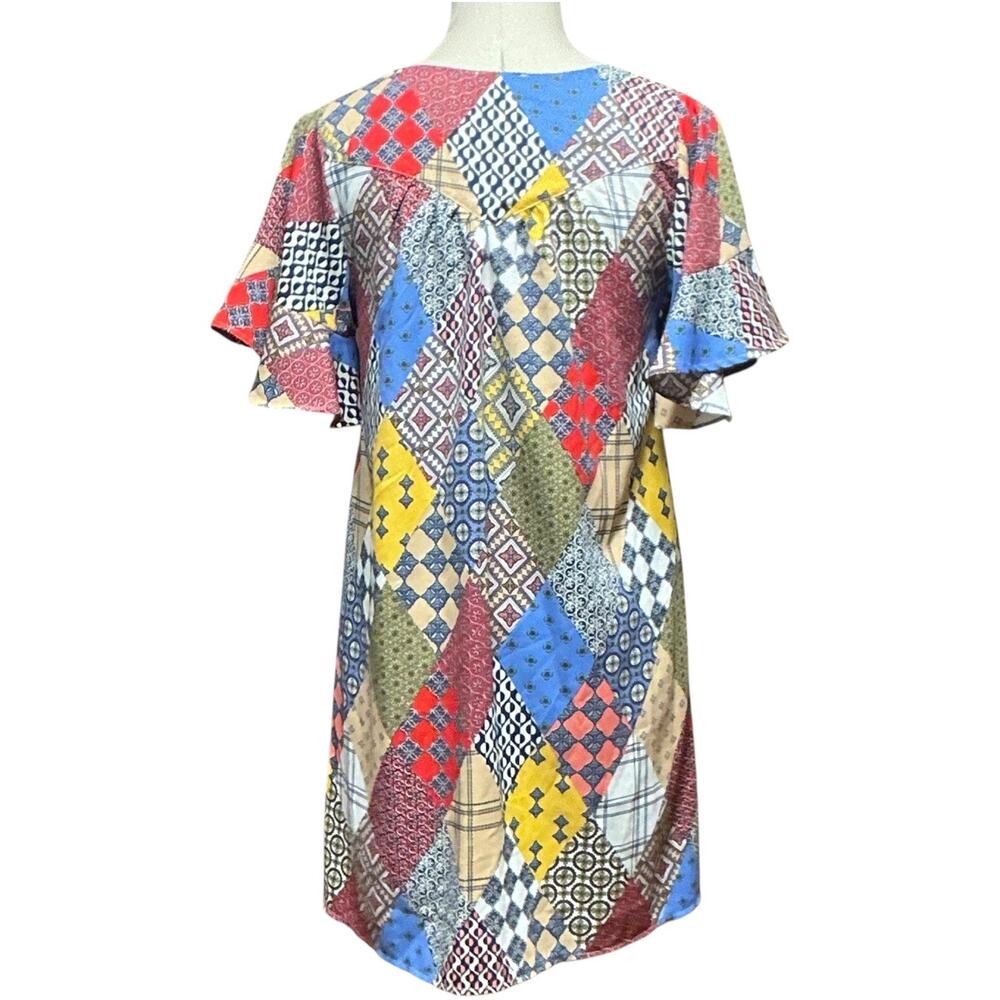 Umgee Patchwork Shift Dress Small - image 3